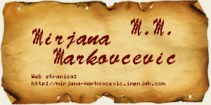 Mirjana Markovčević vizit kartica